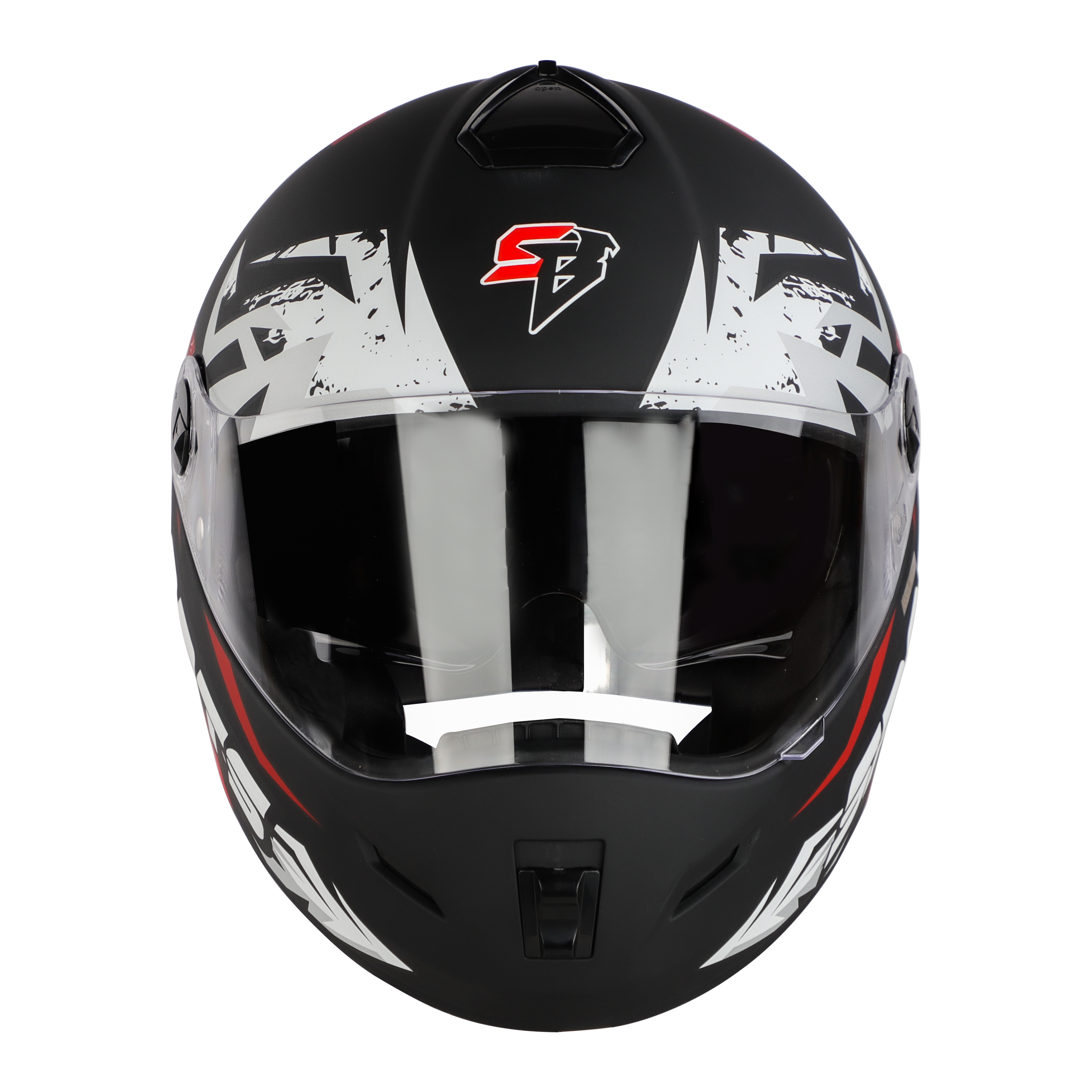 SBH-34 Sports Reflective Glossy Black With Red 